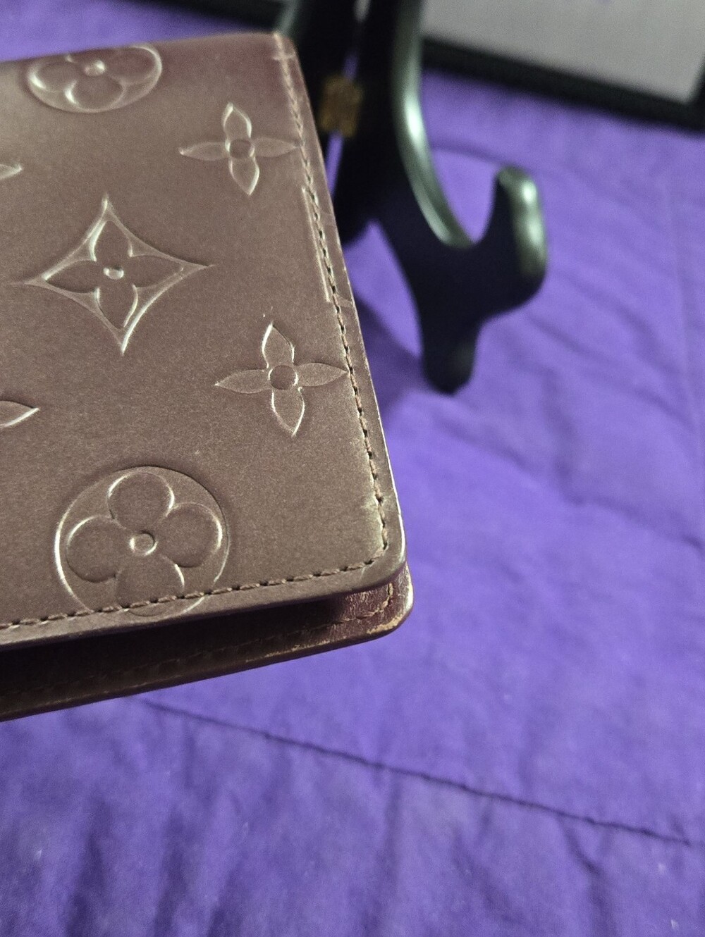 Vintage Louis Vuitton Matte Vernis Burgandy Monogram Agenda PM with COA - Picture 5 of 14